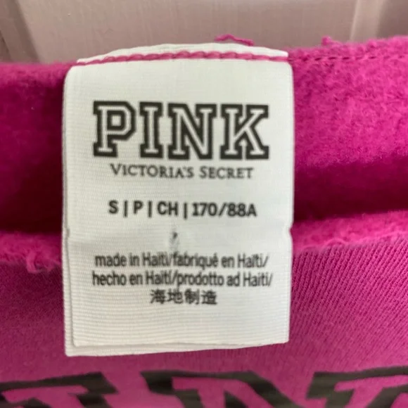 PINK Victoria’s Secret Hot Pink Sweatshirt Small - Picture 3 of 4